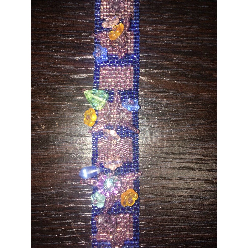 Stunning Hand Made Beaded Floral Bracelet